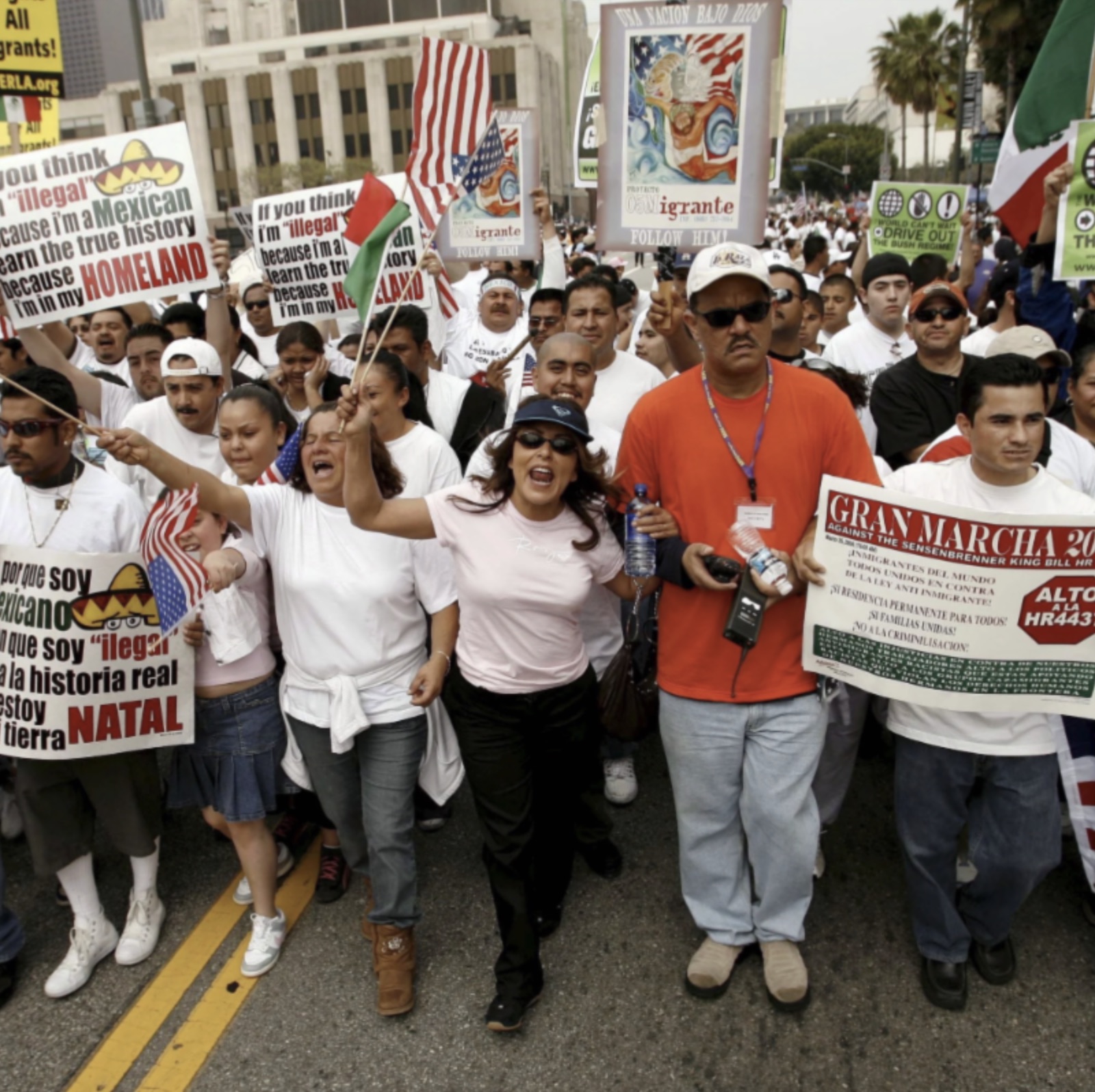 people marching at a protest